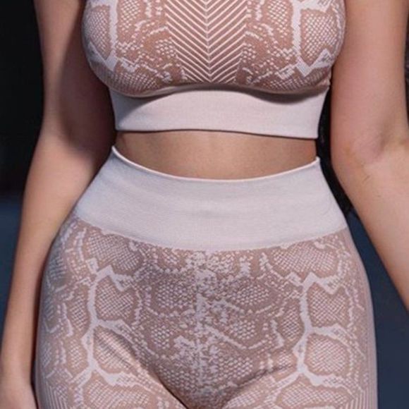 Women's High Quality Viper Snake Print Crop Tank & Legging 2Pc Yoga Size Small - Picture 7 of 11